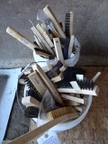 (2) PAILS FULL OF BRISTLE AND WIRE BRUSHES