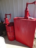SQUARE OIL DISPENSARY BARREL WITH HAND PUMP