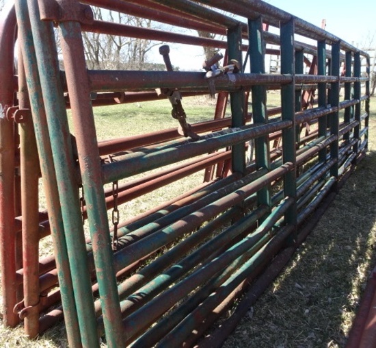 (3) GREEN 16' GATES IN AS-IS ROUGHER CONDITION