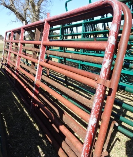 (3) RED 16' GATES IN FAIR/GOOD CONDITION
