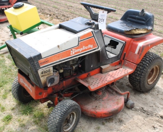 SIMPLICITY 4108 RIDING LAWN TRACTOR, 34” DECK | Online Auctions | Proxibid