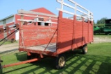 MFG. WAGON GEAR W/ WOOD BALE RACK