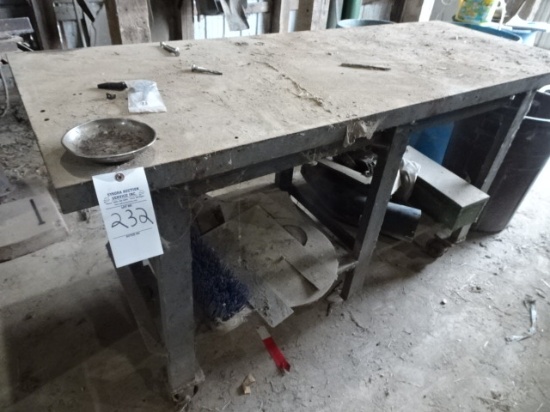 28"X72" STEEL SHOP TABLE ON CASTERS