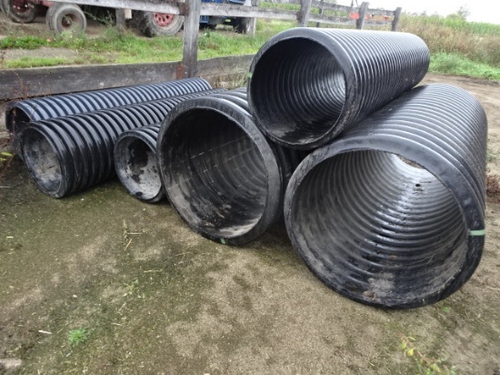 (3) 18"X7' & (3)- 24" SMOOTH WALL POLY TILE PCS.