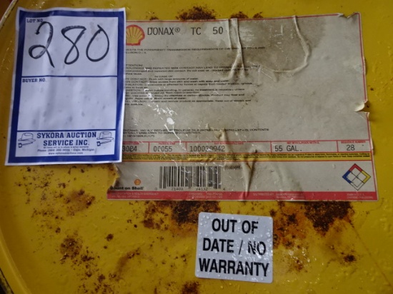 SEALED DRUM 55 GAL. SHELL DONAX TC-50 POWERSHIFT TRANS. OIL