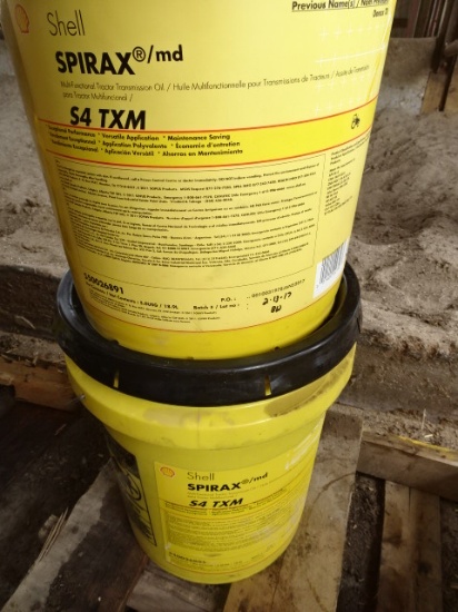 (2) SEALED 5 GAL. PAILS SHELL SPIRAX S4 TXM MULTI FUNCTION TRANS. FLUID
