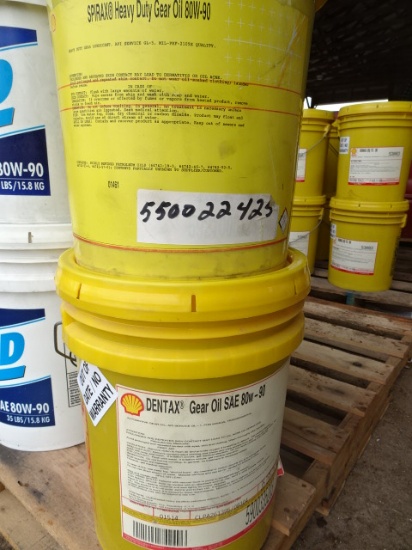 (2) SEALED5 GAL. PAILS SHELL 80-90 GEAR LUBE