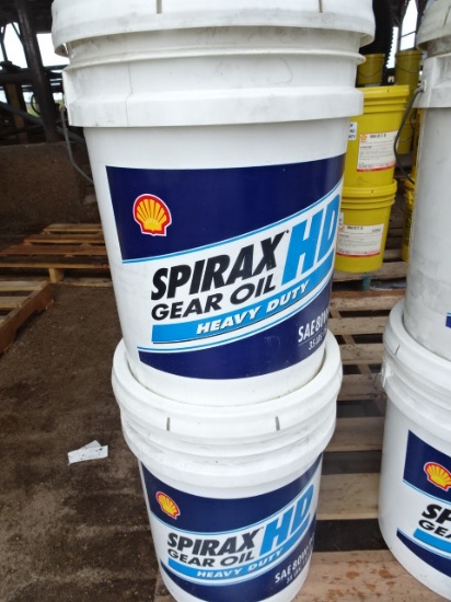 (2) SEALED 5 GAL. PAILS SHELL SPIRAX H.D 80W-90 GEAR OIL