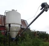 3 TON POLY FREESTANDING GRAIN BIN W/ 115V. UNLOADING AUGER