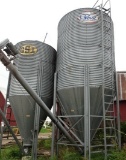 PAX 14 TON FREESTANDING GALV. BIN W/ UNLOAD AUGER,