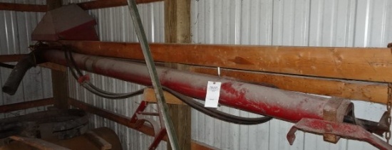 12’ RED HYD. FERTILIZER AUGER, HAS WELDED PATCHES