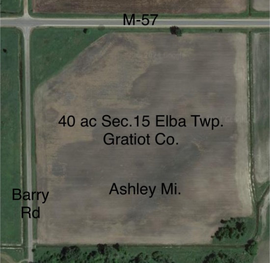 40+/- Acres Offered ( AS A WHOLE NOT PER ACRE) As One Highly Tillable Farmland Parcel