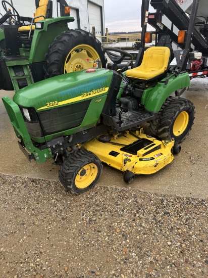 JOHN DEERE 2210 HYDRO DRIVE 4X4  DSL.TRACTOR W/ 62" FINISH MOWER DECK
