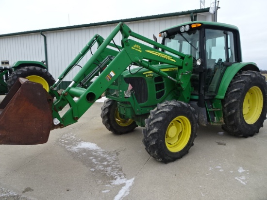 2009 JD 6430 PREMUIM MFWD TRACTOR, W/ JD 673 HYD. LOADER