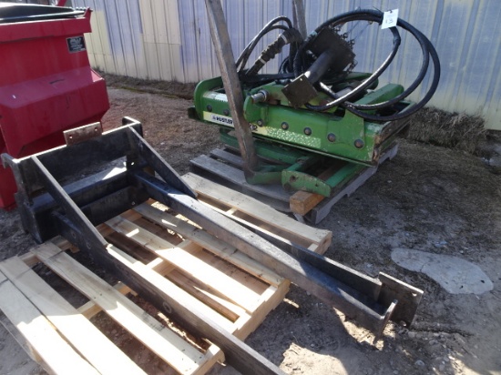 HUSTLER FRONT MTD FORK LIFT, 42” FORKS, 8’ 6” HEIGHT