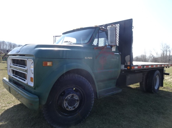1969 CHEVROLET C-50 S/A FLATBED TRUCK, 81,004 MILES