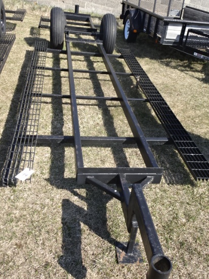 SHOPBUILT APPLE TRAILER 18’ LONG, CAP: 3 STANDARD BOXES, FIRESTONE 9.5LX14” TIRES