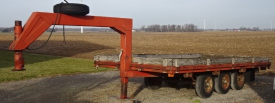 *FARM BUILT 8’X16’ TRI-AXLE GOOSNECK TRAILER