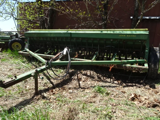 JD 8350 24 HOE GRAIN DRILL, DBL. DISC OPENERS, GRASS SEEDER