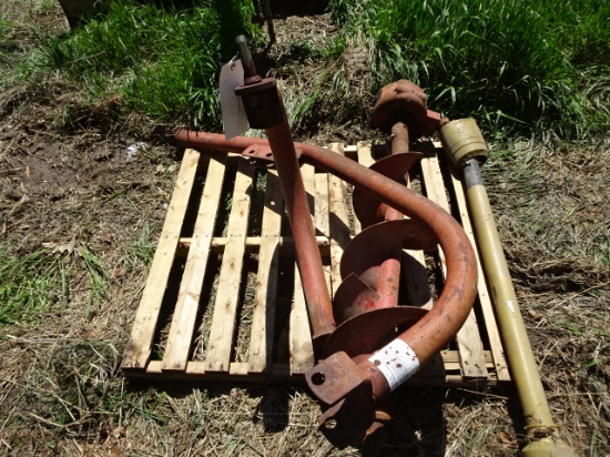 3 PT. 12” POST HOLE DIGGER, 12” AUGER, BENT
