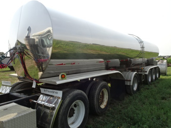 *2002 Burch Assembled 8000 Gallon Stainless Milk Tanker, Quad Axle W/ 9’ Spread