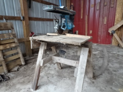 53. ryobi redial arm saw, as-is