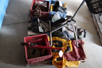 Skid of misc support items – chains