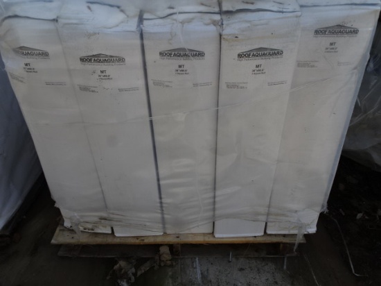 1 PALLET WITH QUANTITY OF 25 ROLLS OF Roof AquaGuard self stick waterproofing rolls, SELLS ALL ON