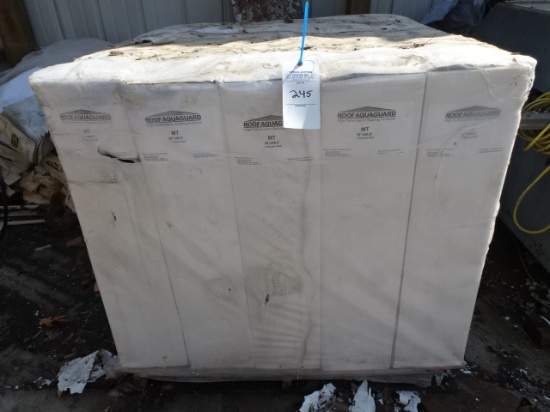 1 PALLET WITH QUANTITY OF 25 ROLLS OF Roof AquaGuard self stick waterproofing rolls, SELLS ALL ON