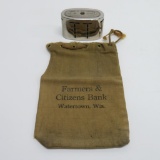 Bank of Watertown Savings Teller and Farmers and Citizens Bank bag