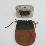 Bank of Burlington Traveling Teller and leather coin bag