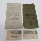 Bank postcards and bank bags