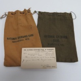 Two Waukesha National Exchange Bank bags and postcard