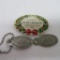 Three Sheboygan Falls bank advertising items, pocket mirror and key tags