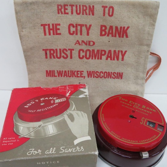 Milwaukee registering bank and bank bag