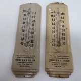 Two Bank advertising thermometers, Milwaukee