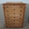 Six Drawer Spoon Carved High Boy Dresser