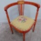 Lovely Corner Chair with Satinwood and Mother of Pearl Inlay and Needlepoint Seat