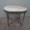 Ornate Reticulated Marble Top Lamp Table