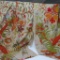 Two lovely embroidered vintage curtain panels, floral and bird