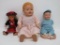 Three Hard Plastic or Composition Dolls