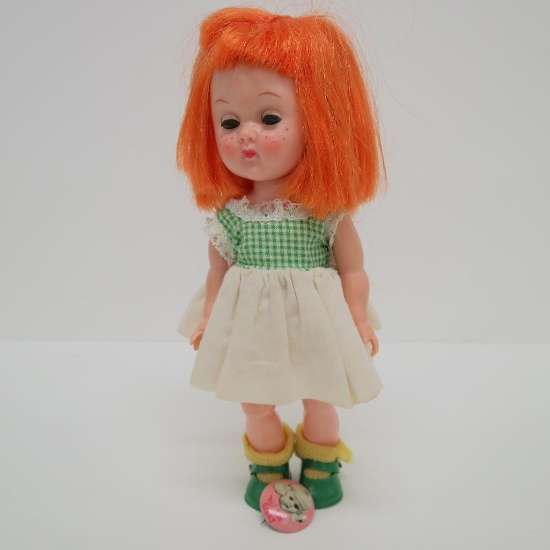 Red Haired Ginny Wee Imp Walker Doll with "Hi! I'm Ginny" Pin