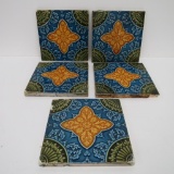 Five Colorful Nouveau Tiles