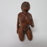 Netsuke Nude Woman Kneeling