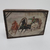 Wood Burnished and Handpainted Christmas Box