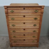 Six Drawer Spoon Carved High Boy Dresser