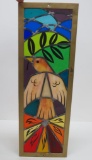 Mid Century Modern leaded glass art panel