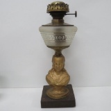 Oil Lamp with Bust Base and Frosted Font