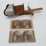 W.C. White Co. Stereo Viewer and Two Cards