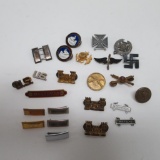 Twenty Four Military Pins and Buttons